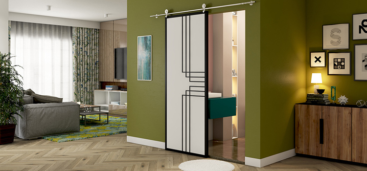 sliding bathroom door installation in Naples